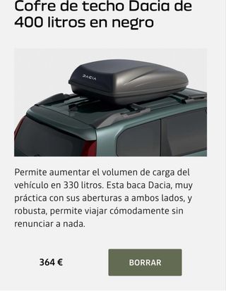 Cofre de techo Dacia 400L negro