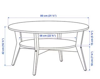 Mesa redonda Ikea beige madera
