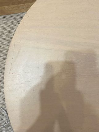 Mesa redonda Ikea beige madera