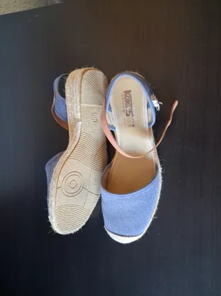 Sandalias Esparto Talla 38 Azul Vaquero