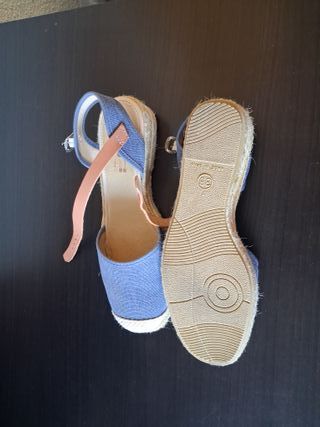 Sandalias Esparto Talla 38 Azul Vaquero