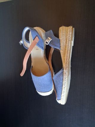 Sandalias Esparto Talla 38 Azul Vaquero