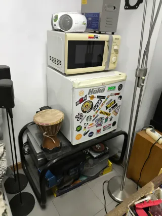 Microondas y Frigorífico Pequeño