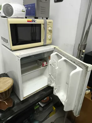 Microondas y Frigorífico Pequeño