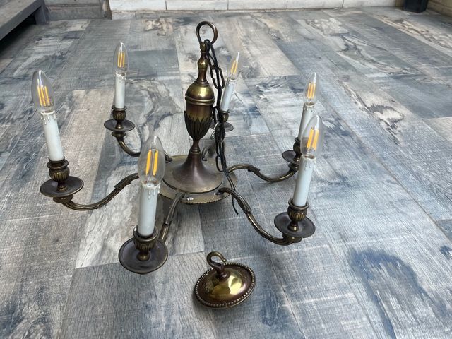 Lámpara Techo Vintage-Metal Dorado