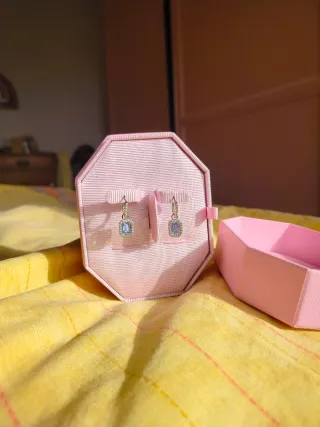 Orecchini Swarovski Una Drop Blu Argento