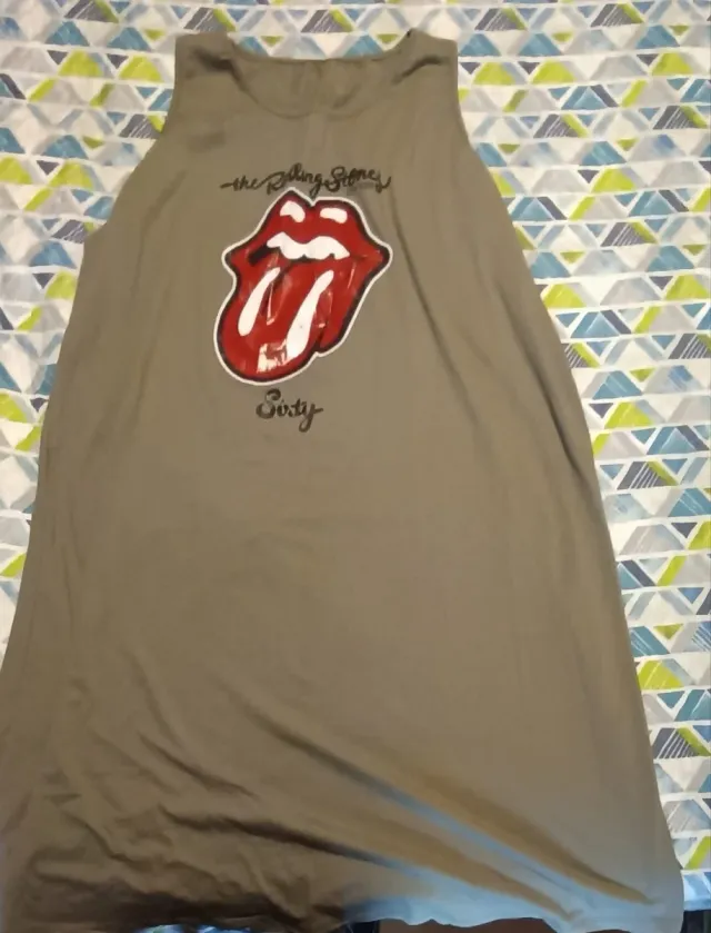 Vestido verde militar Rolling Stones. Talla 48/54