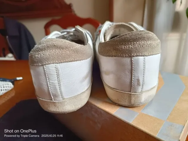 Zapatillas Golden Goose Superstar Oro Blanco.