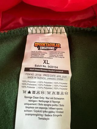 Disfraz Dinosaurio Pijama Verde