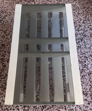 Mesa Palets Salón Cristal Blanca hecha a mano