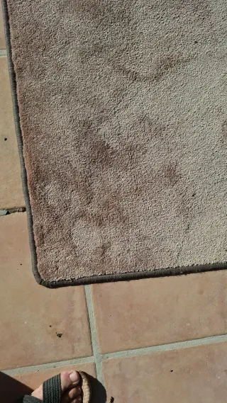 Tappeto beige e marrone a pelo corto, 2 x 2 m