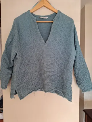Zara Blusa Teal Talla M.