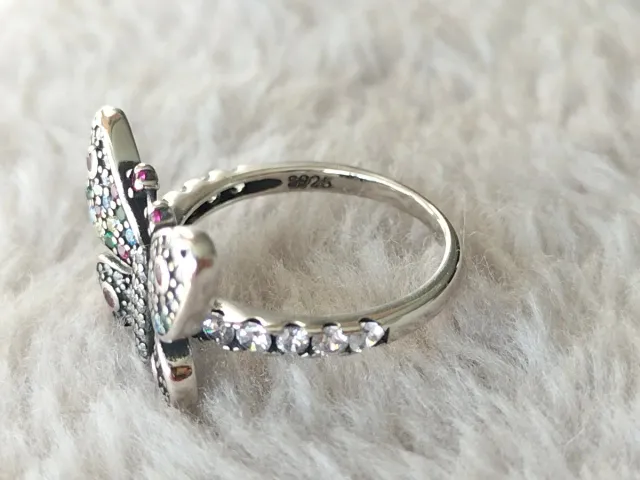 Anillo Mariposa Plata Ley Piedras Multicolor