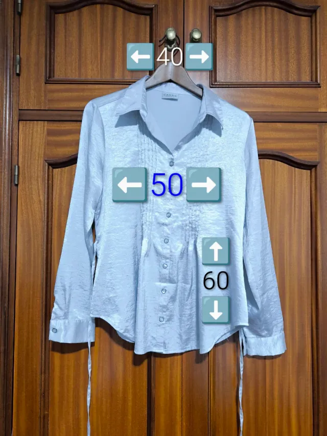 Blusa C&A satinada gris