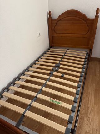 Cama individual madera con cabecero