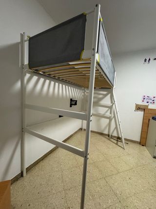 Cama alta Ikea Vitval 90x200 con colchón de regalo
