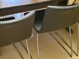 6 sedie Ikea Bernhard in pelle e metallo