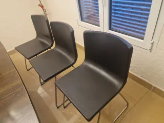 6 sedie Ikea Bernhard in pelle e metallo