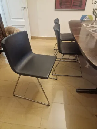 6 sedie Ikea Bernhard in pelle e metallo