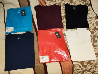 Lote 6 Camisetas Lisas Talla M nuevas Algodón