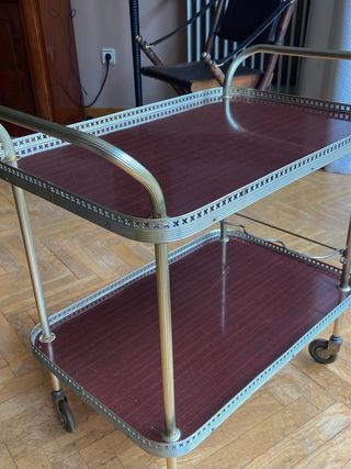 Carrito de bebidas vintage madera y metal