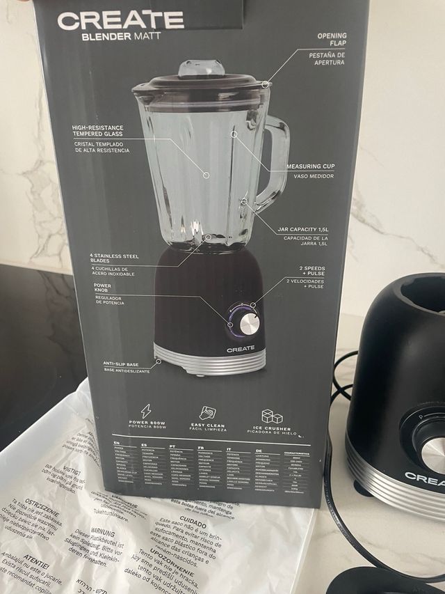 Batidora Create Blender Matt Negra