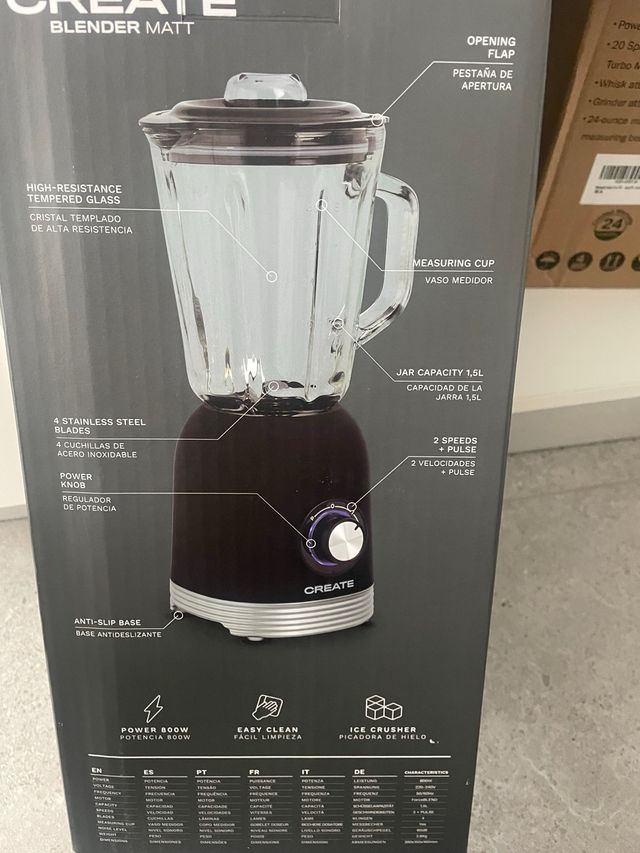 Batidora Create Blender Matt Negra