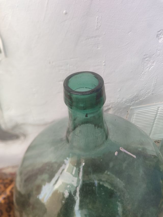 2 damajuanas antiguas de vidrio