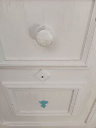 Puerta blanca con molduras