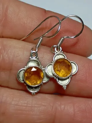 Pendientes Plata Ley con Citrino