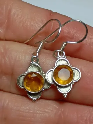 Pendientes Plata Ley con Citrino