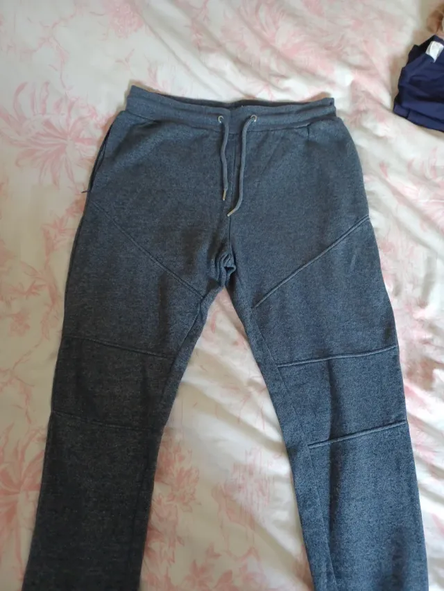 Pantalón chándal gris y azul algodón T M