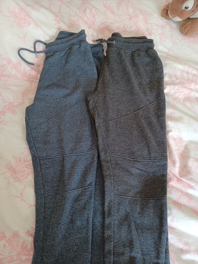 Pantalón chándal gris y azul algodón T M