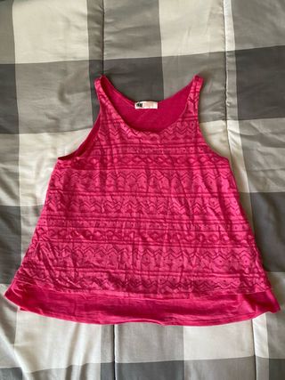 Camiseta sin mangas H&M niña rosa