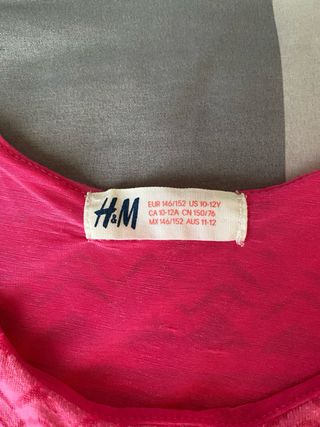 Camiseta sin mangas H&M niña rosa