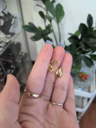 Pendientes Oro 18k Cierre Presión