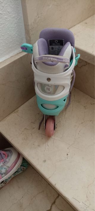 Patines ajustables SULIFEEL color blanco y turques