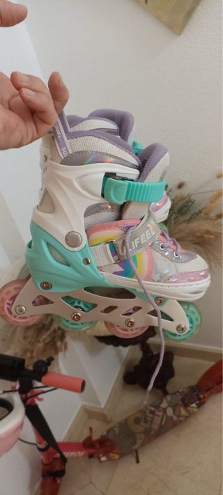 Patines ajustables SULIFEEL color blanco y turques