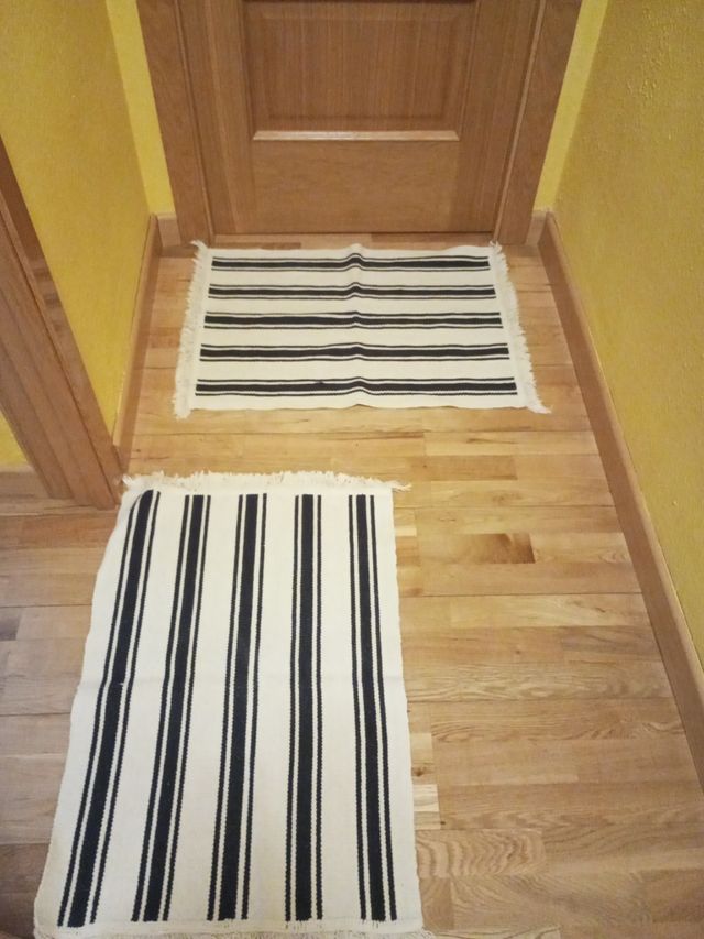 6 Jarapas Alfombras Algodón Beige/Azul marino