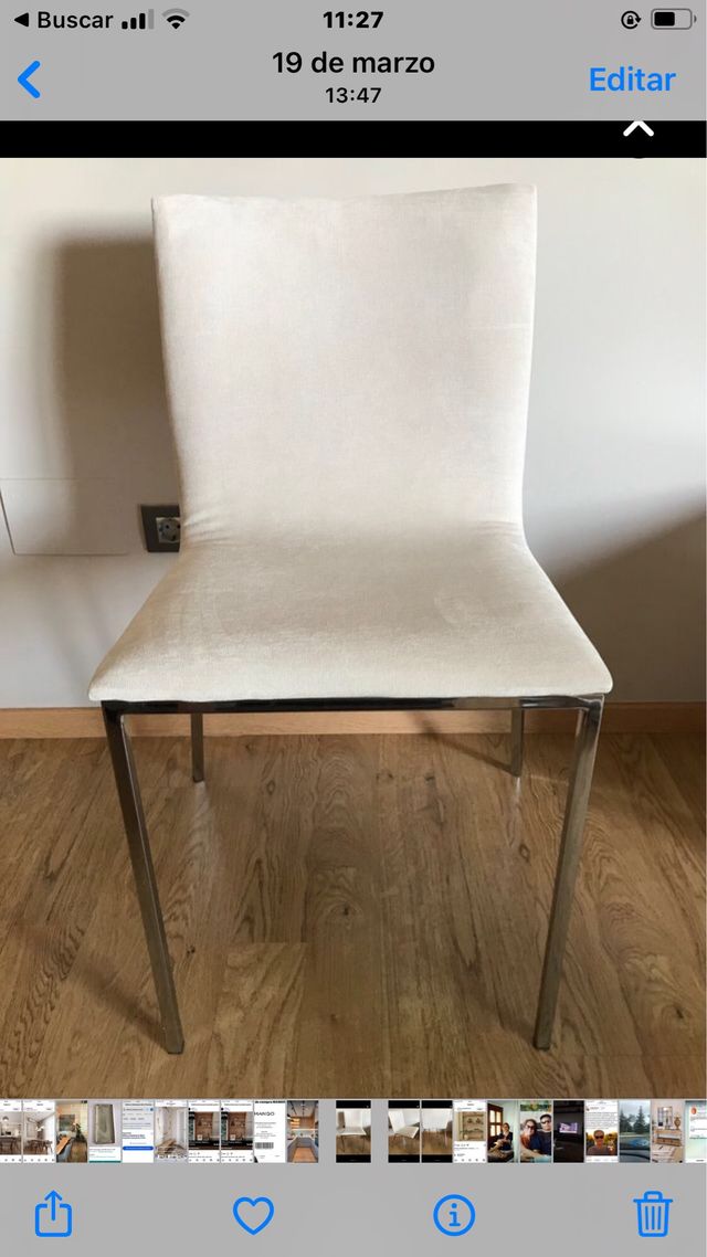 Sillas de diseño patas cuadradas acero inoxidable