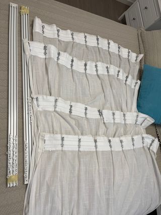 Doble riel cortina blanco