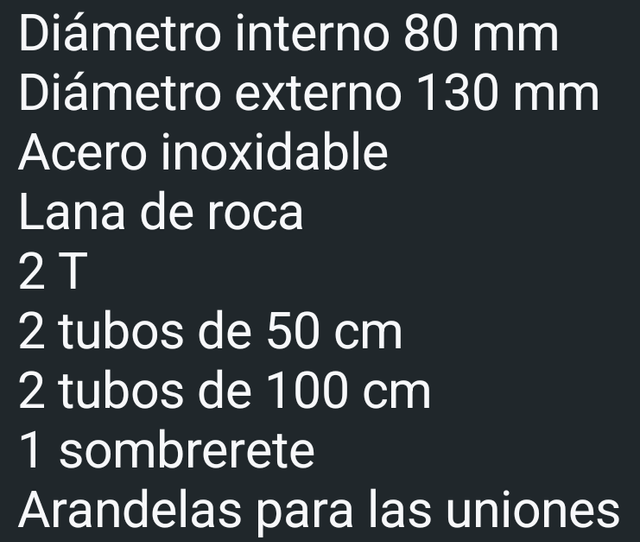 Tubos Acero Inox y Lana de Roca