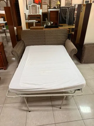 Sofá cama 170cm beige/marrón