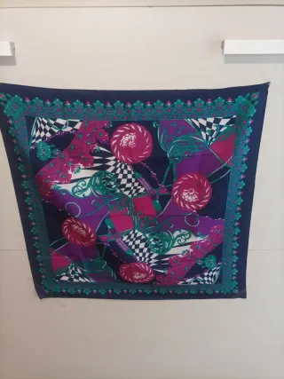 Pañuelo vintage 80s azul y morado