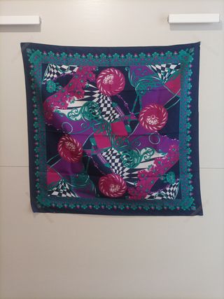 Pañuelo vintage 80s azul y morado