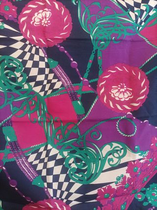 Pañuelo vintage 80s azul y morado