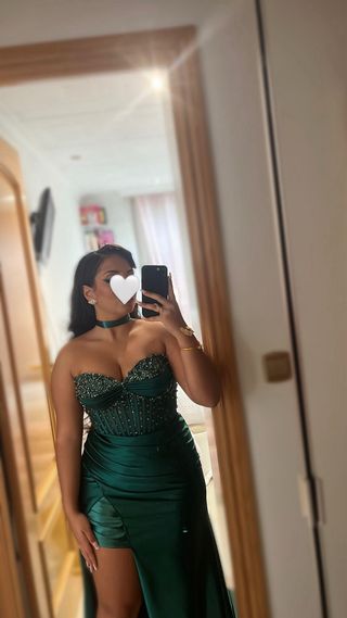 Vestido verde de boda 