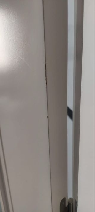 Puerta madera blanca con cristal