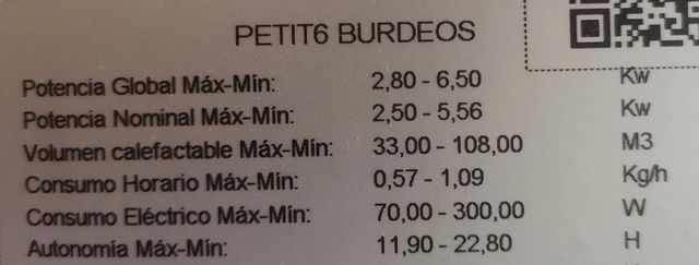 Estufa de pellets granate y negra