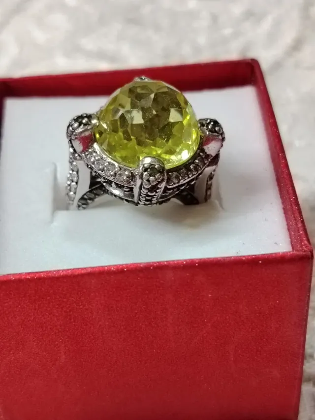 Anello Argento Pietra lemon
